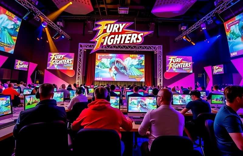 Fury Fighters National Championship finals with large audience and professional gaming setup