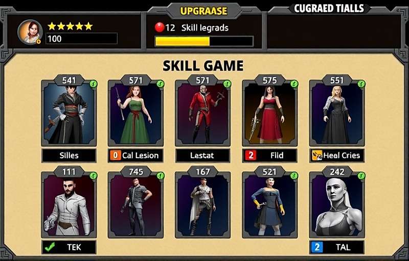Fury Fighters character upgrade screen showing skill tree customization options