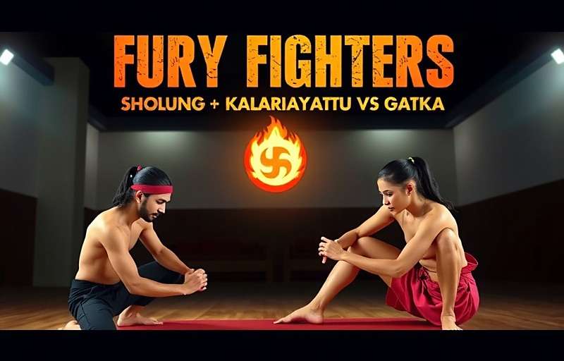 Fury Fighters showcasing different Indian martial arts styles including Kalaripayattu and Gatka