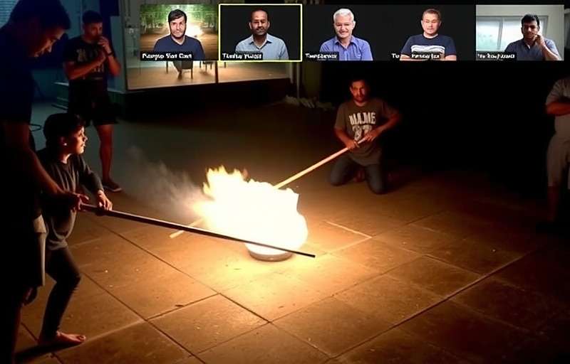 Fury Fighters Mumbai Fan Club meeting with members practicing both virtual gameplay and real Kalaripayattu